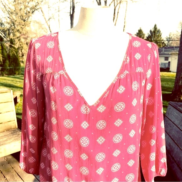 H&M L.O.G.G. Vintage Red Boho Slip Dress Sz.8 or M - Picture 6 of 13